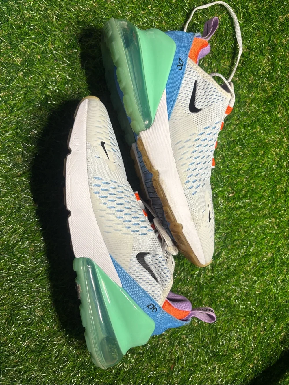 Nike Kids 270 Air Max Sneakers - White, Blue, Mint